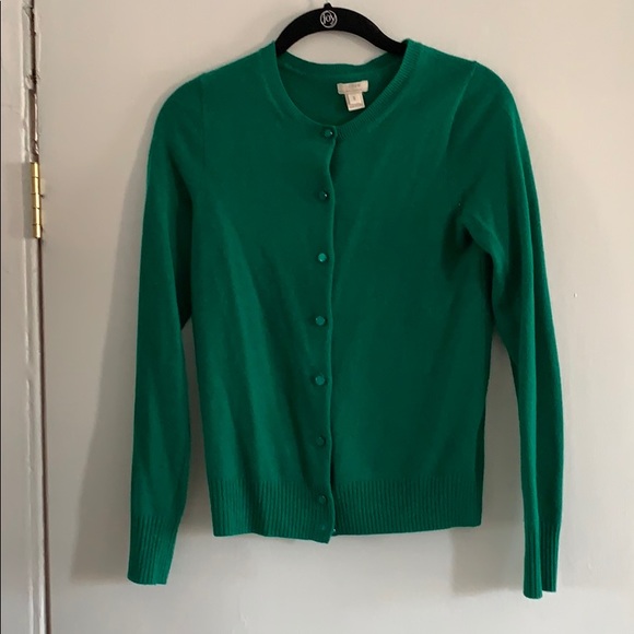 emerald green cashmere cardigan